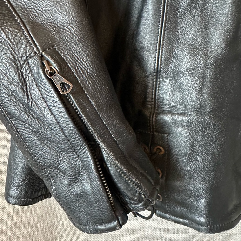 UNIK•genuine leather jacket•women’s medium•moto boho•biker core•black•silver - Picture 12 of 16
